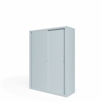 Bisley Schiebetürenschrank ECO, 3 Fachböden, 4 OH, Farbe lichtgrau