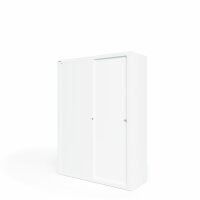 Bisley Schiebetürenschrank ECO, 3 Fachböden, 4 OH, Farbe verkehrsweiß