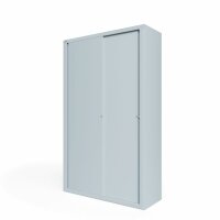 Bisley Schiebetürenschrank ECO, 4 Fachböden, 5 OH, Farbe lichtgrau