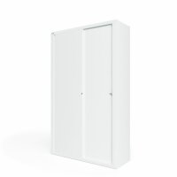 Bisley Schiebetürenschrank ECO, 4 Fachböden, 5 OH, Farbe verkehrsweiß