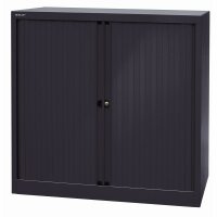 Bisley Rollladenschrank EuroTambour, 2 Fachböden, 2,5 OH, B 1000 mm, Farbe Korpus schwarz, Rollladen schwarz