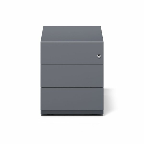 Rollcontainer Note™ mit Griffleiste, 3 Universalschubladen, Farbe anthrazitgrau