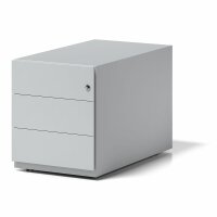 Rollcontainer Note™ mit Griffleiste, 3 Universalschubladen, Farbe lichtgrau
