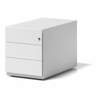 Rollcontainer Note™ mit Griffleiste, 3 Universalschubladen, Farbe verkehrsweiß