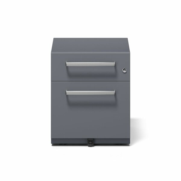 Rollcontainer Note™ mit Griff, 1 Universalschublade, 1 HR-Schublade, Farbe anthrazitgrau