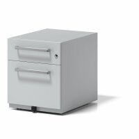 Rollcontainer Note™ mit Griff, 1 Universalschublade, 1 HR-Schublade, Farbe lichtgrau