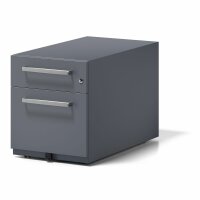 Rollcontainer Note™ mit Griff, 1 Universalschublade, 1 HR-Schublade, Farbe anthrazitgrau