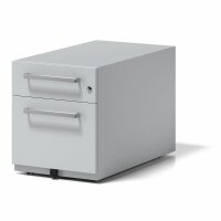 Rollcontainer Note™ mit Griff, 1 Universalschublade, 1 HR-Schublade, Farbe lichtgrau