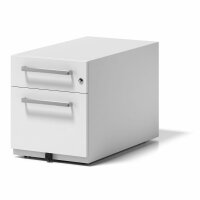 Rollcontainer Note™ mit Griff, 1 Universalschublade, 1 HR-Schublade, Farbe verkehrsweiß