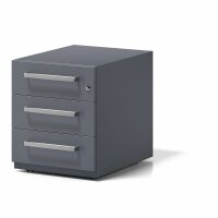 Rollcontainer Note™ mit Griff, 3 Universalschubladen, Farbe anthrazitgrau