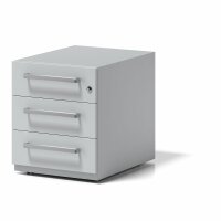 Rollcontainer Note™ mit Griff, 3 Universalschubladen, Farbe lichtgrau