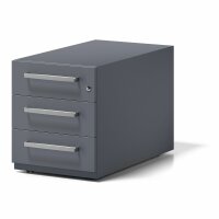Rollcontainer Note™ mit Griff, 3 Universalschubladen, Farbe anthrazitgrau