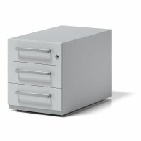 Rollcontainer Note™ mit Griff, 3 Universalschubladen, Farbe lichtgrau