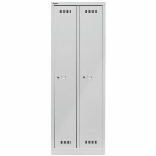 Bisley MonoBloc™ Garderobenschrank, 2 Abteile, je 1 Fach, Farbe lichtgrau