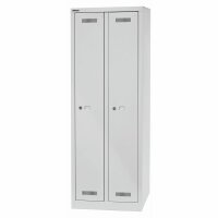 Bisley MonoBloc™ Garderobenschrank, 2 Abteile, je 1 Fach, Farbe lichtgrau