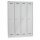 Bisley MonoBloc™ Garderobenschrank, 4 Abteile, je 1 Fach, Farbe lichtgrau