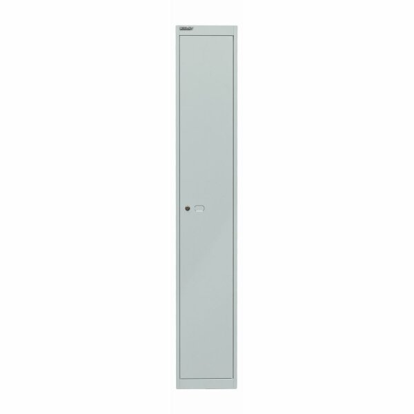 Bisley Garderobenschrank Office, 1 Abteil, 1 Fach, T 305 mm, Farbe lichtgrau