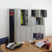 Bisley Garderobenschrank Office, 1 Abteil, 1 Fach, T 305 mm, Farbe verkehrsweiß