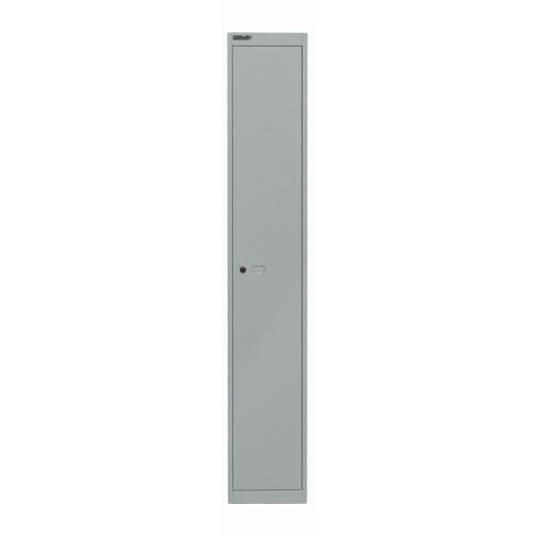 Bisley Garderobenschrank Office, 1 Abteil, 1 Fach, T 305 mm, Farbe silber