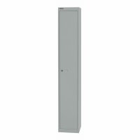 Bisley Garderobenschrank Office, 1 Abteil, 1 Fach, T 305 mm, Farbe silber