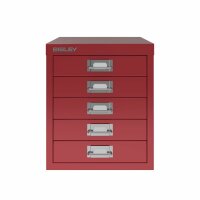 Bisley MultiDrawer™, 12er Serie, 5 Schubladen à H 51 mm, DIN A4, Farbe: kardinalrot
