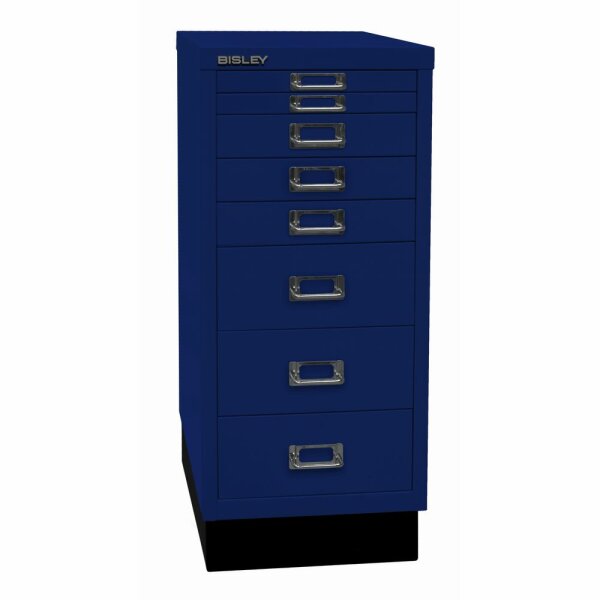 Bisley MultiDrawer™, 29er Serie mit Sockel, DIN A4, 8 Schubladen, Farbe oxfordblau