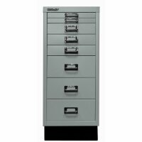Bisley MultiDrawer™, 29er Serie mit Sockel, DIN A4, 8 Schubladen, Farbe silber