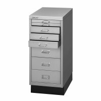 Bisley MultiDrawer™, 29er Serie mit Sockel, DIN A4, 8 Schubladen, Farbe silber
