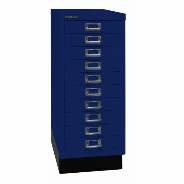 Bisley MultiDrawer™, 29er Serie mit Sockel, DIN A4, 10 Schubladen, Farbe oxfordblau