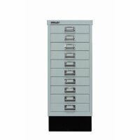 Bisley MultiDrawer™, 29er Serie mit Sockel, DIN A4, 10 Schubladen, Farbe silber