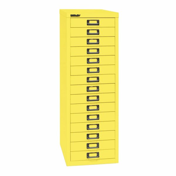 Bisley MultiDrawer™, 39er Serie, DIN A4, 15 Schubladen, Farbe zinkgelb
