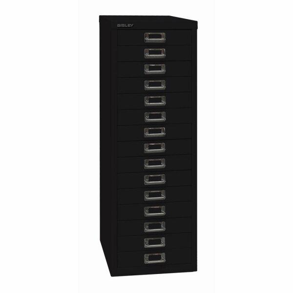 Bisley MultiDrawer™, 39er Serie, DIN A4, 15 Schubladen, Farbe schwarz