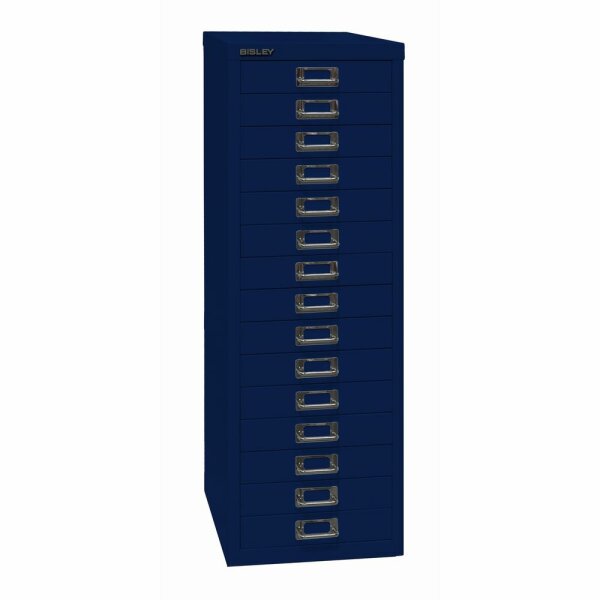 Bisley MultiDrawer™, 39er Serie, DIN A4, 15 Schubladen, Farbe oxfordblau
