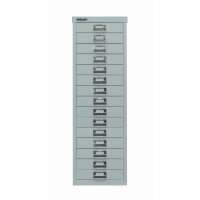 Bisley MultiDrawer™, 39er Serie, DIN A4, 15 Schubladen, Farbe silber