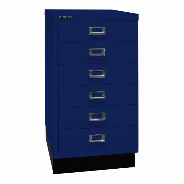 Bisley MultiDrawer™, 29er Serie mit Sockel, DIN A3, 6 Schubladen, Farbe oxfordblau