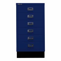 Bisley MultiDrawer™, 29er Serie mit Sockel, DIN A3, 6 Schubladen, Farbe oxfordblau