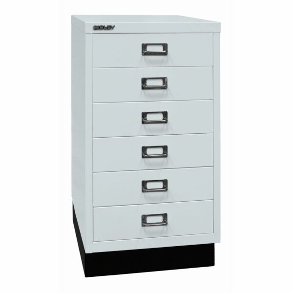 Bisley MultiDrawer™, 29er Serie mit Sockel, DIN A3, 6 Schubladen, Farbe lichtgrau