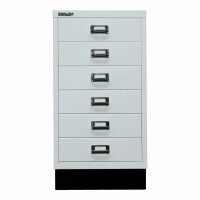 Bisley MultiDrawer™, 29er Serie mit Sockel, DIN A3, 6 Schubladen, Farbe lichtgrau