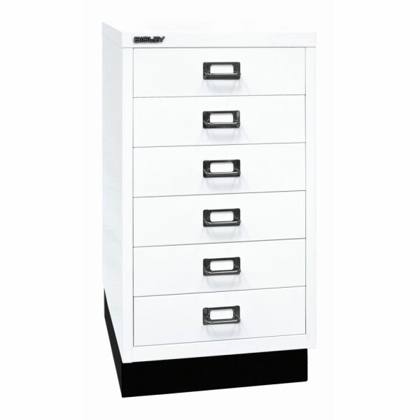 Bisley MultiDrawer™, 29er Serie mit Sockel, DIN A3, 6 Schubladen, Farbe verkehrsweiß