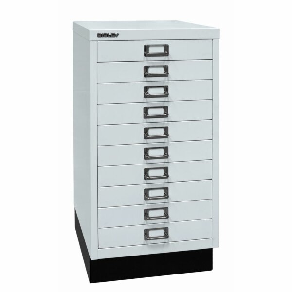Bisley MultiDrawer™, 29er Serie mit Sockel, DIN A3, 10 Schubladen, Farbe lichtgrau