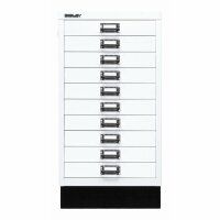 Bisley MultiDrawer™, 29er Serie mit Sockel, DIN A3, 10 Schubladen, Farbe verkehrsweiß