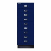 Bisley MultiDrawer™, 39er Serie mit Sockel, DIN A3, 9 Schubladen, Farbe oxfordblau