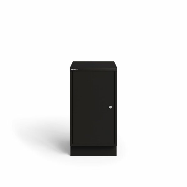 Bisley MultiDrawer™, 29er Serie, abschließbare Flügeltüre mit Sockel, Türanschlag rechts,  Farbe schwarz