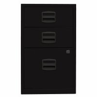 Beistellschrank PFA, 2 Universalschubladen, 1 HR-Schublade, Farbe schwarz