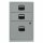 Beistellschrank PFA, 2 Universalschubladen, 1 HR-Schublade, Farbe silber