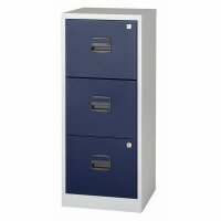 Hängeregistraturschrank PFA, 3 HR-Schubladen, Farbe Korpus lichtgrau, Fronten oxfordblau