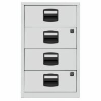Beistellschrank PFA, 4 Universalschubladen, Farbe lichtgrau