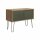 MultiRange Sideboard, Nussbaum, Schiebetüren aus Stahl, 4 Stahlfüße, Maße: H 752 x B 1000 x T 450 mm, Farbe: nussbaum/olivgrün