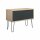 MultiRange Sideboard, natürliche Eiche, Schiebetüren aus Stahl, 4 Stahlfüße, Maße: H 752 x B 1000 x T 450 mm, Farbe: natürliche Eiche/anthrazitgrau