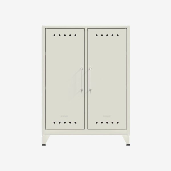 Bisley Fern Middle Sideboard, mit zwei festen Fachböden, 1100x800x400mm (HxBxT), 696 verkehrsweiß